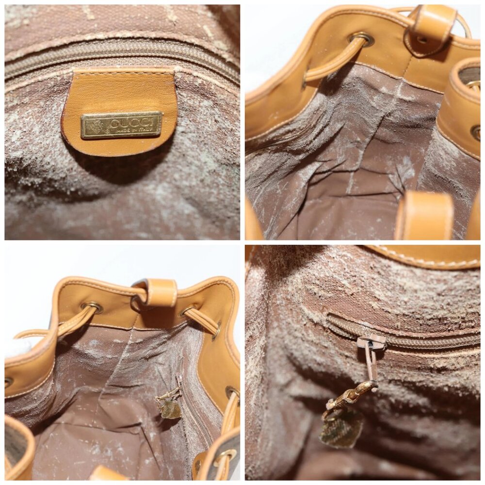 GUCCI Micro GG Supreme Shoulder Bag PVC Beige Gold Auth - Picture 15 of 16